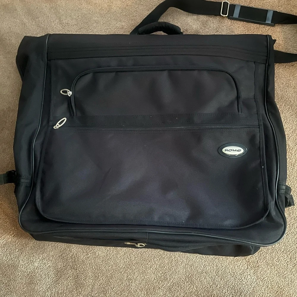 Black Garment bag suitcase travel for dresses or suits